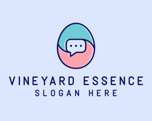 Egg Message Chat logo design