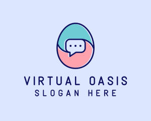 Egg Message Chat logo design