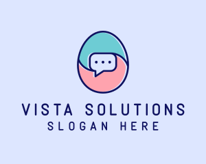 Egg Message Chat logo design