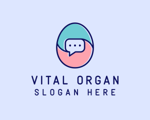 Egg Message Chat logo design