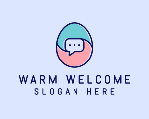 Egg Message Chat logo design