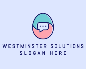 Egg Message Chat logo design