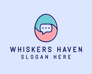 Egg Message Chat logo design