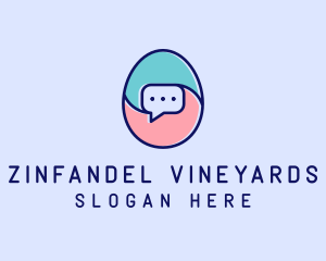 Egg Message Chat logo design