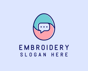 Egg Message Chat logo design