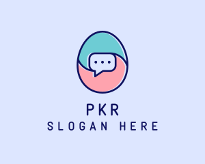 Egg Message Chat logo design