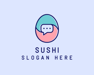 Egg Message Chat logo design