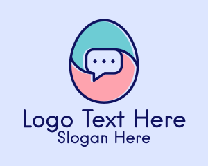 Social Media - Egg Message Chat logo design