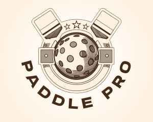 Vintage Pickleball Emblem logo design