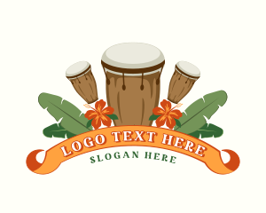Music Instrument - Tropical Conga Drums logo design