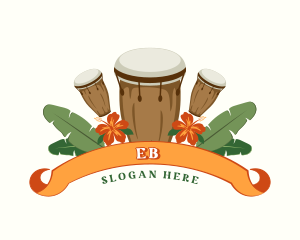 Emblem - Tropical Conga Drums logo design