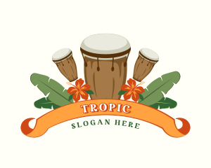 Tropical Conga Drums logo design