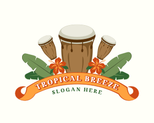 Tropical Conga Drums logo design