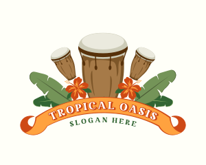 Tropical - Tropical Conga Drums logo design