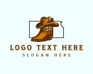 Boots - Cowboy Boots Hat logo design