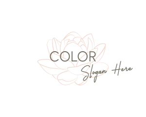 Yoga - Rose Flower Wordmark logo design