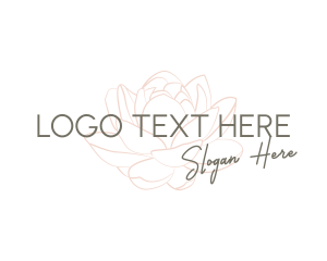 Resort - Rose Flower Wordmark logo design