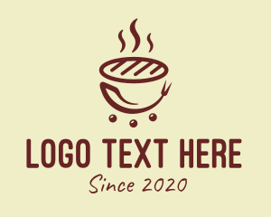 Casual Dining - Hot Barbecue Grill logo design