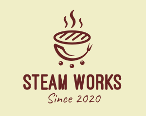 Steam - Hot Barbecue Grill logo design