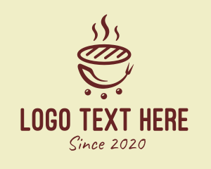 Food Service - Hot Barbecue Grill logo design