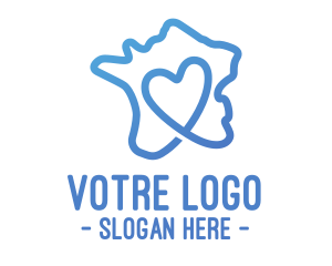 Citizen - France Map Heart logo design