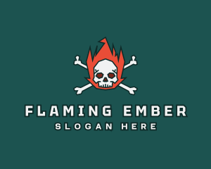 Burning - Burning Skull Flame logo design