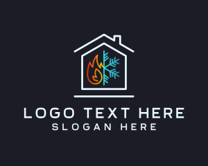 Snowflake - Fire Ice House Cooling logo design