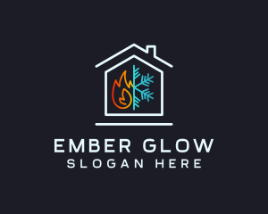 Ember - Fire Ice House Cooling logo design