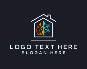 House - Fire Ice House Cooling logo design