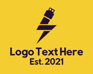 Thunder - Electric Flash Drive logo design