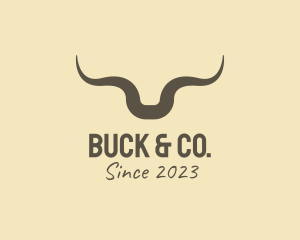 Rustic Bull Horns  logo design