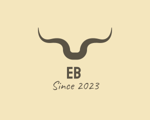 Antler - Rustic Bull Horns logo design