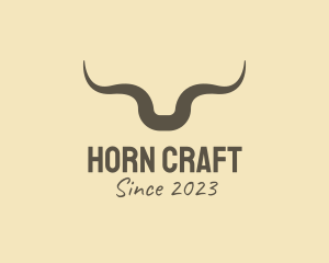 Rustic Bull Horns  logo design