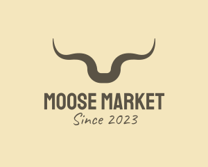 Rustic Bull Horns  logo design