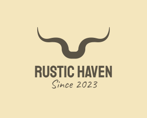 Rustic Bull Horns  logo design