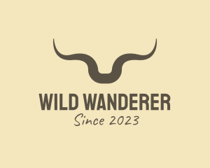 Rustic Bull Horns  logo design