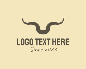 Bull - Rustic Bull Horns logo design