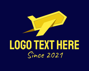 Airplane - Yellow Paper Plane logo design