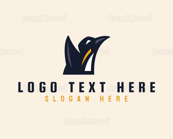 Geometric Penguin Bird Logo