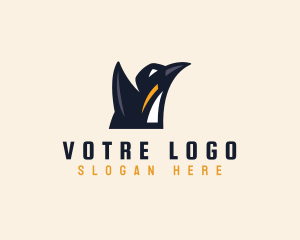 Geometric Penguin Bird Logo