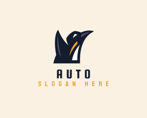 Geometric Penguin Bird Logo