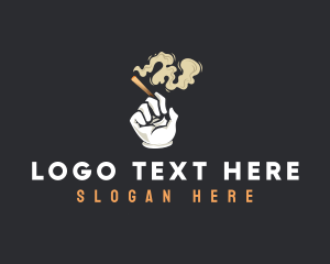 Smoking Weed Cigarette Logo