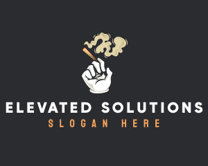 High - Smoking Weed Cigarette logo design