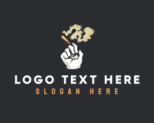 High - Smoking Weed Cigarette logo design