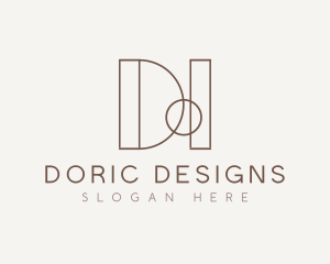 Modern Geometric Letter D logo design