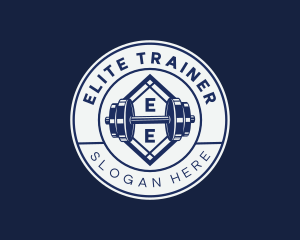 Barbell Weightlifting Gym logo design