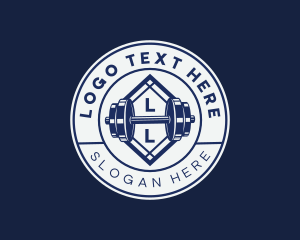 Exercise - Barbell Weightlifting Gym logo design