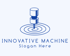 Machine - Spiral Drilling Machine logo design