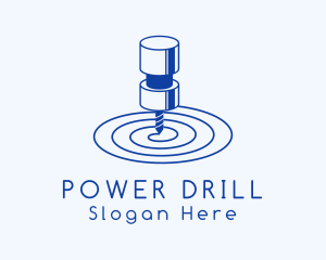Drill - Spiral Drilling Machine logo design