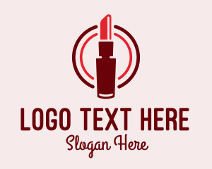 Makeup Vlogger - Modern Red Lipstick logo design